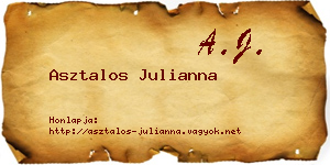 Asztalos Julianna névjegykártya