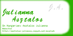 julianna asztalos business card